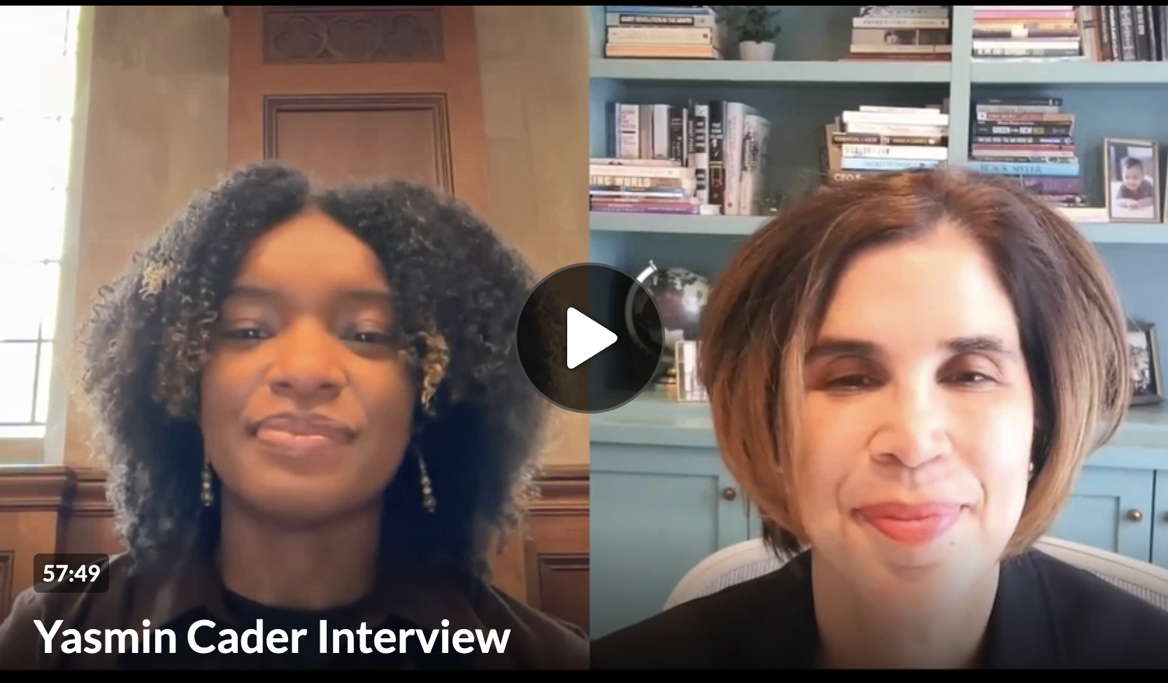 Screenshot of Yasmin Cader Interview